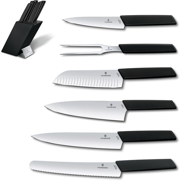 Swiss Army Brands 2024 Victorinox Kitchen Swiss Modern 6-Piece Block Set Black VIC-6.7186.63 - main